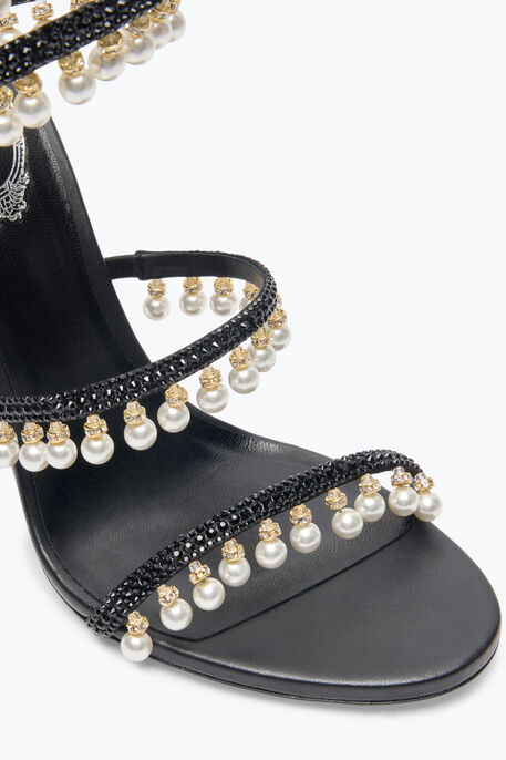 CHANDELIER BLACK SANDAL WITH PEARLS 105 CHANDELIER BLACK SANDAL WITH PEARLS 105