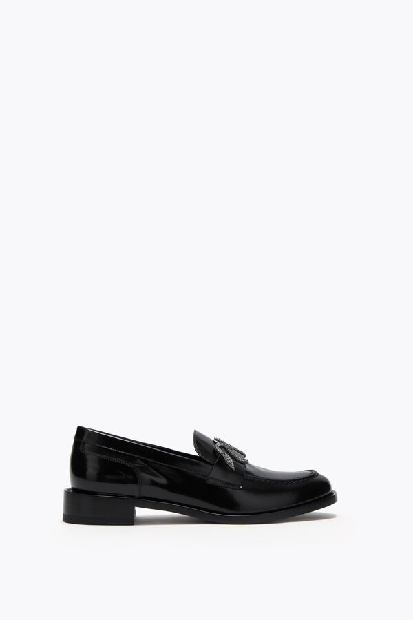 Mocassin Morgana Noir avec Cristal Mat Noir 20