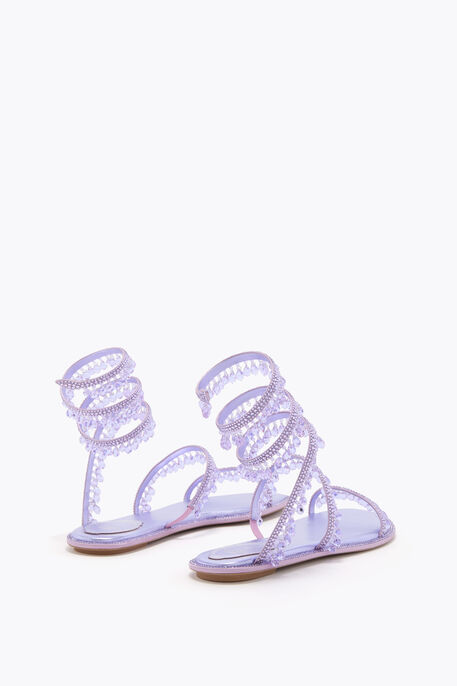 CHANDELIER METALLIC VIOLET FLAT SANDAL 10