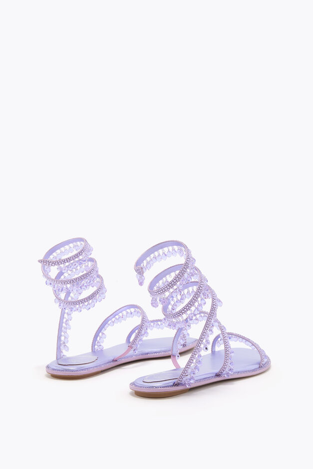 CHANDELIER METALLIC VIOLET FLAT SANDAL 10