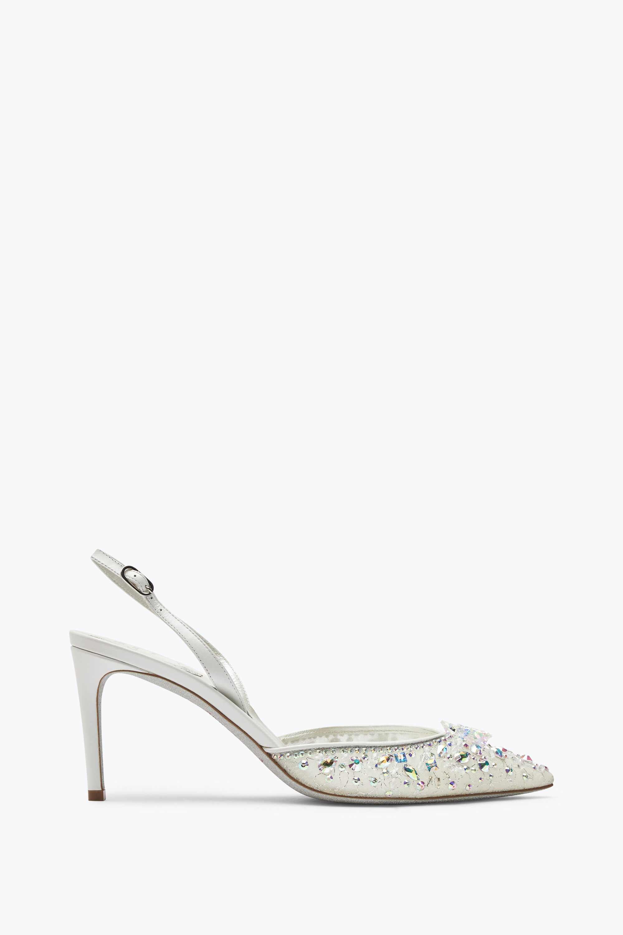 Jeweled White Slingbacks Cinderella 75 | Rene Caovilla® Jeweled White Slingbacks Cinderella 75 | Rene Caovilla®