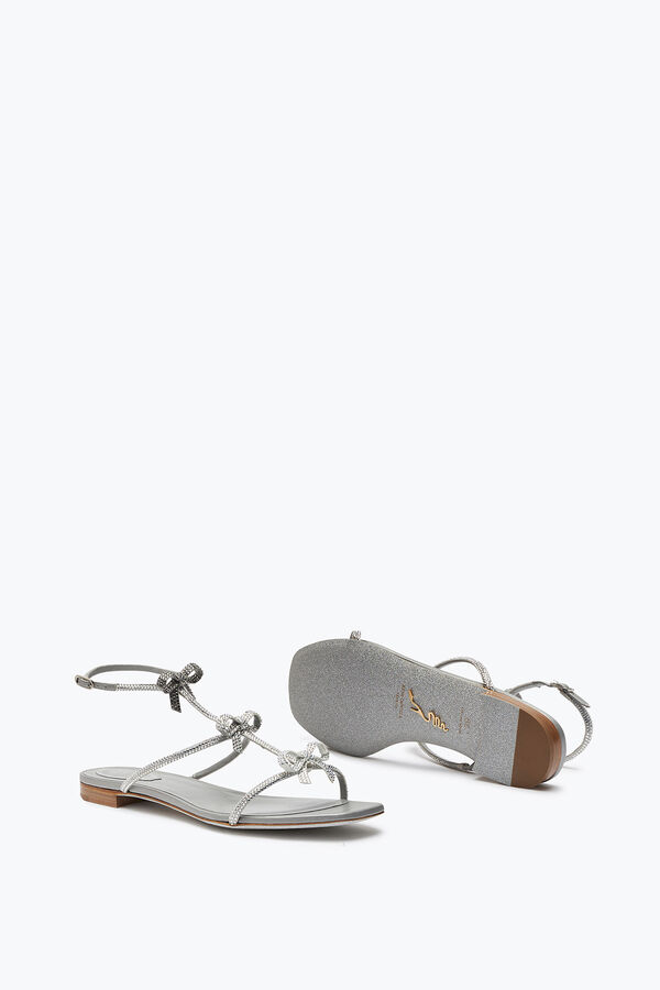 Caterina Crystal Pearl Gray Sandal 10