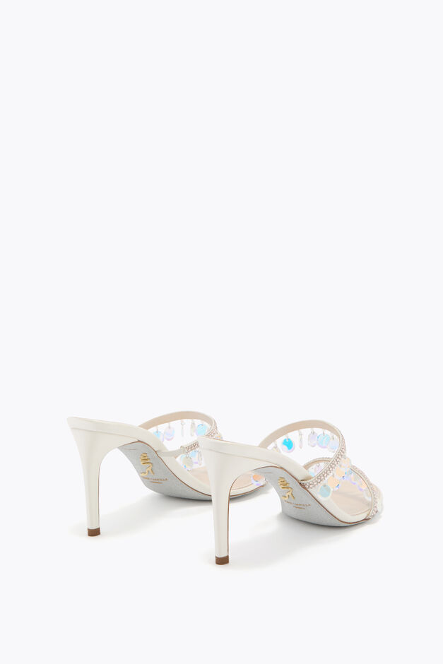 CHANDELIER NUDE MULE WITH OVERSIZED CRYSTAL DROPS 80 