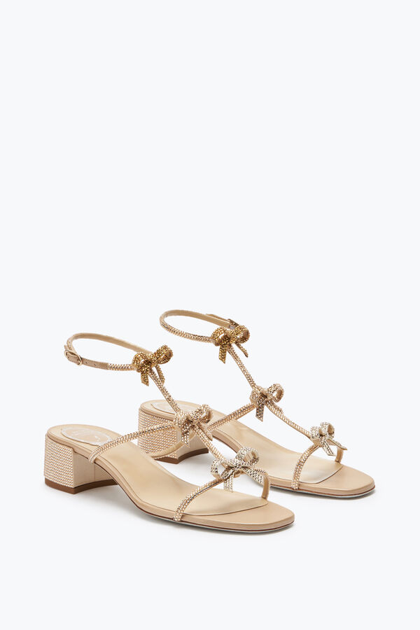 Caterina Kristall-Beige Sandale 35