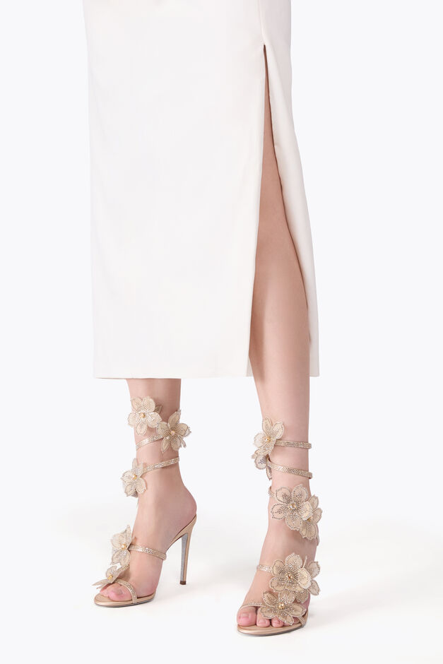 PEACH FLOWER GOLD SANDAL 105