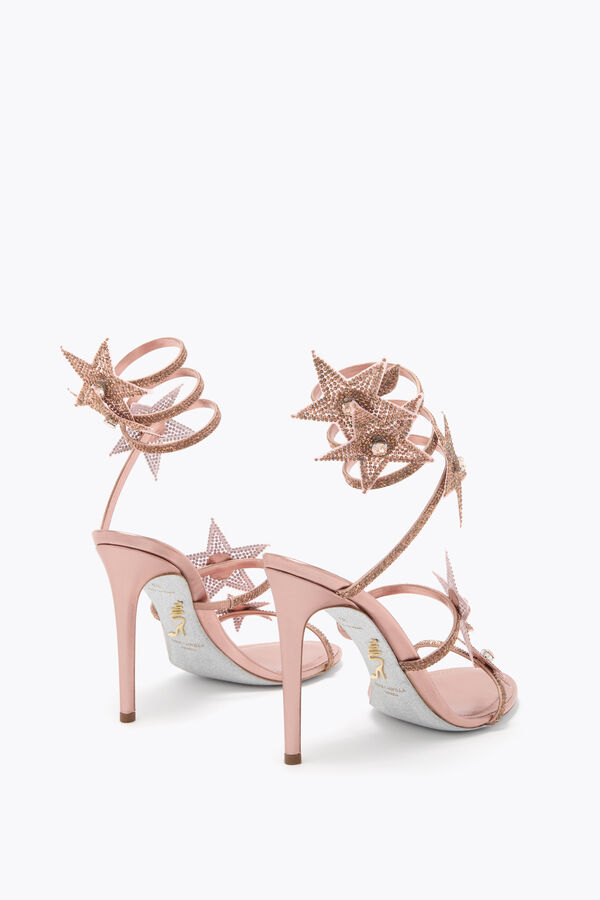 STAR CLEO ROSE GOLD SATIN/STRASS SANDAL