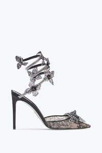 Zapato de salón Floriane negra y plateada 105