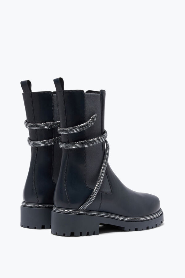 Bota Cleo Gris Con Cristales Plateados 25