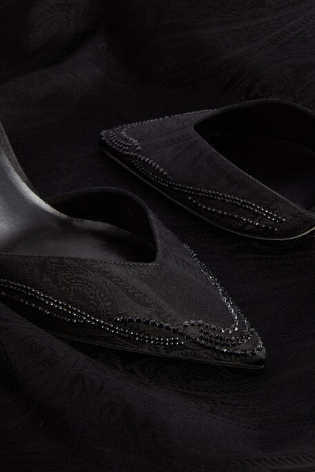 ESCARPIN CLEO NOIR DAMASS&Eacute; 105