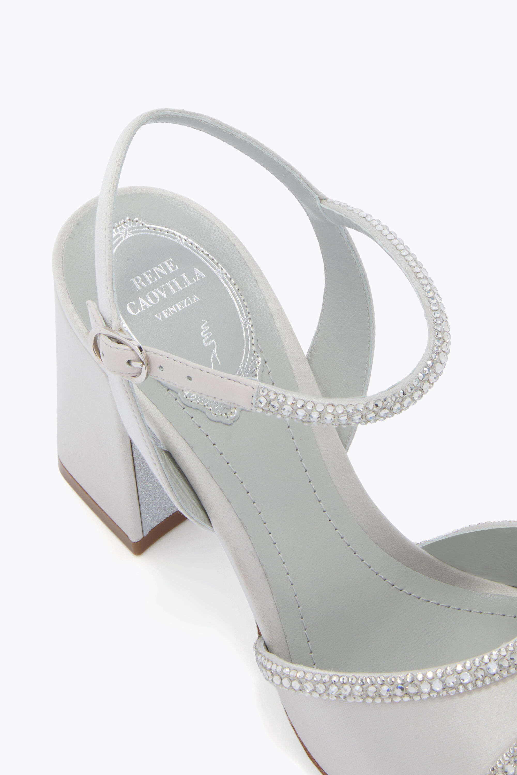 Jeweled MARGHERITA SILVER SANDAL 80 | Rene Caovilla®