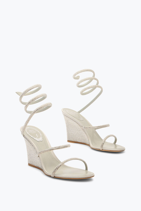 CLEO SILVER WEDGE SANDAL 80