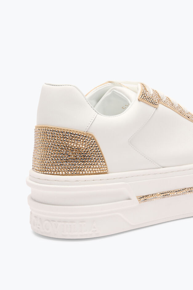 XTRA WHITE-GOLD SNEAKER WITH CRYSTALS 50 XTRA WHITE-GOLD SNEAKER WITH CRYSTALS 50