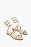Cleo Champagne Flat Sandal With Crystals 10