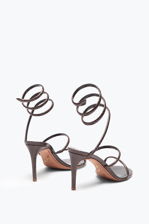 SANDALO CLEO IN PELLE DI SERPENTE AYERS MARRONE 80