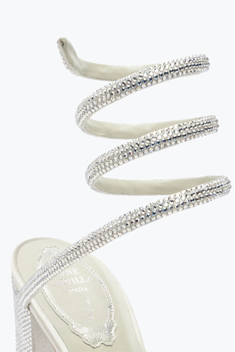 Cleo Crystal Silver Platform Sandal 130