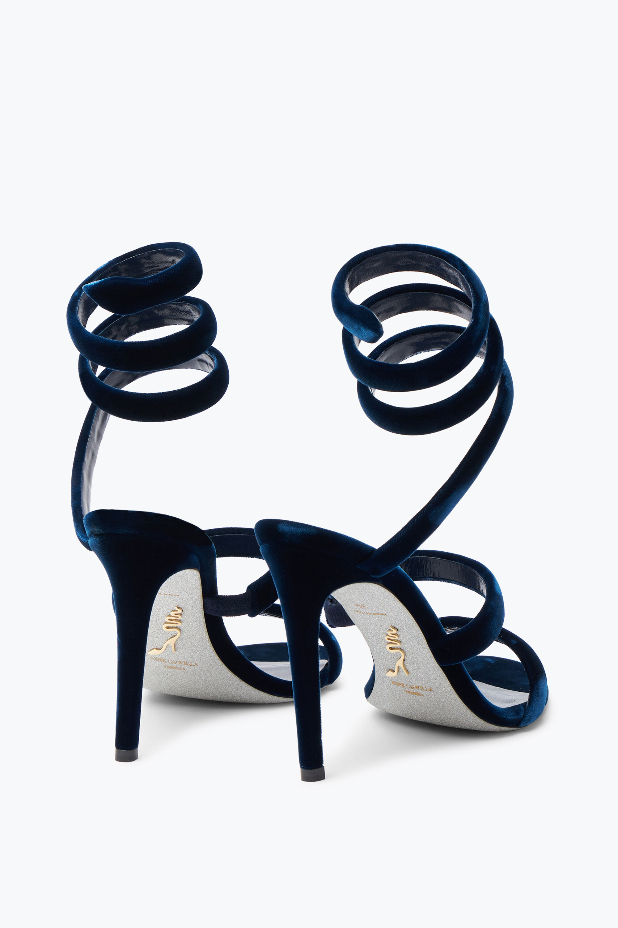 Cleo Navy Velvet Sandal 105 Sandals in Blue for Women Rene Caovilla