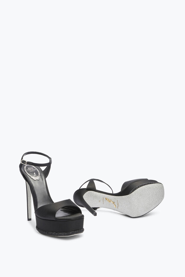 Anastasia Crystal Black Sandal 130