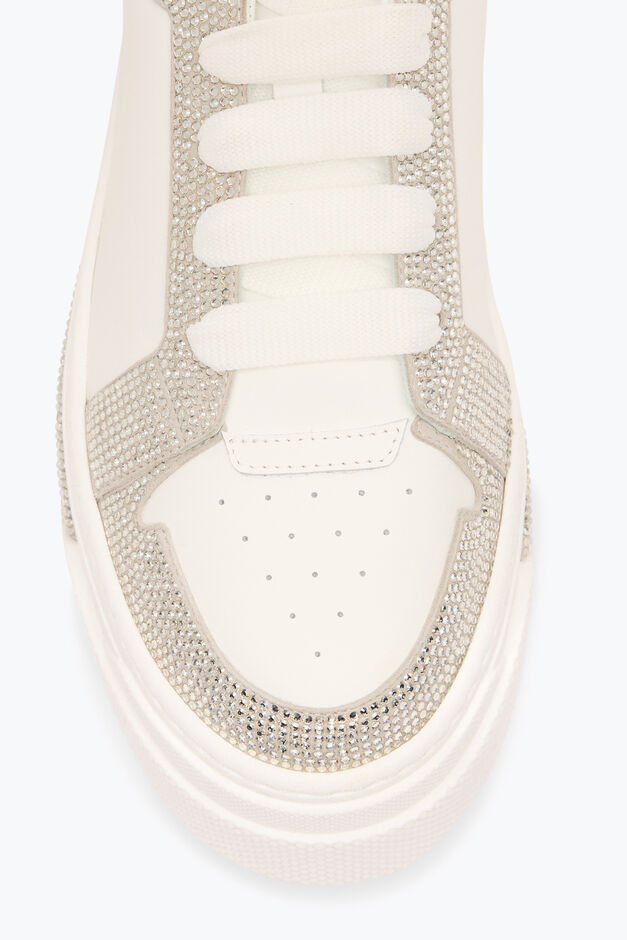 XTRA WHITE-SILVER SNEAKER WITH CRYSTALS 50 XTRA WHITE-SILVER SNEAKER WITH CRYSTALS 50