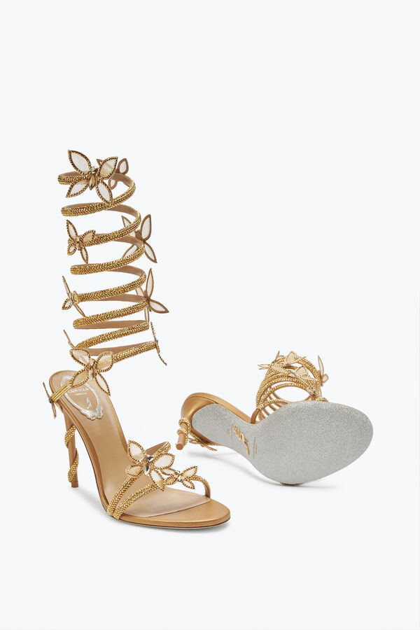 Margot Butterfly Crystal Gold Sandal 105