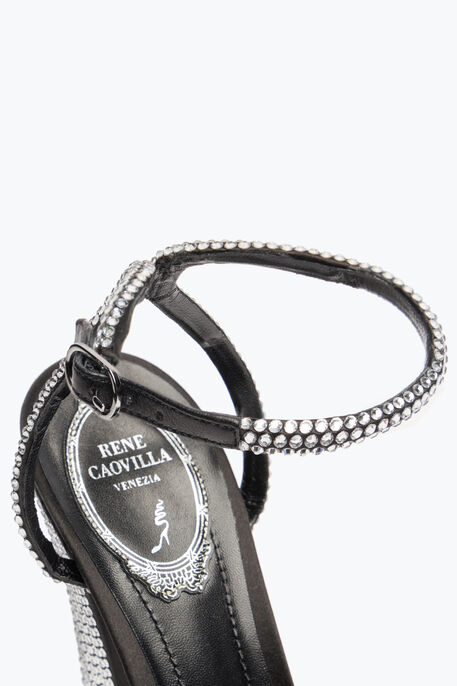 HELSA BLACK PLATFORM SANDAL WITH CRYSTALS 140