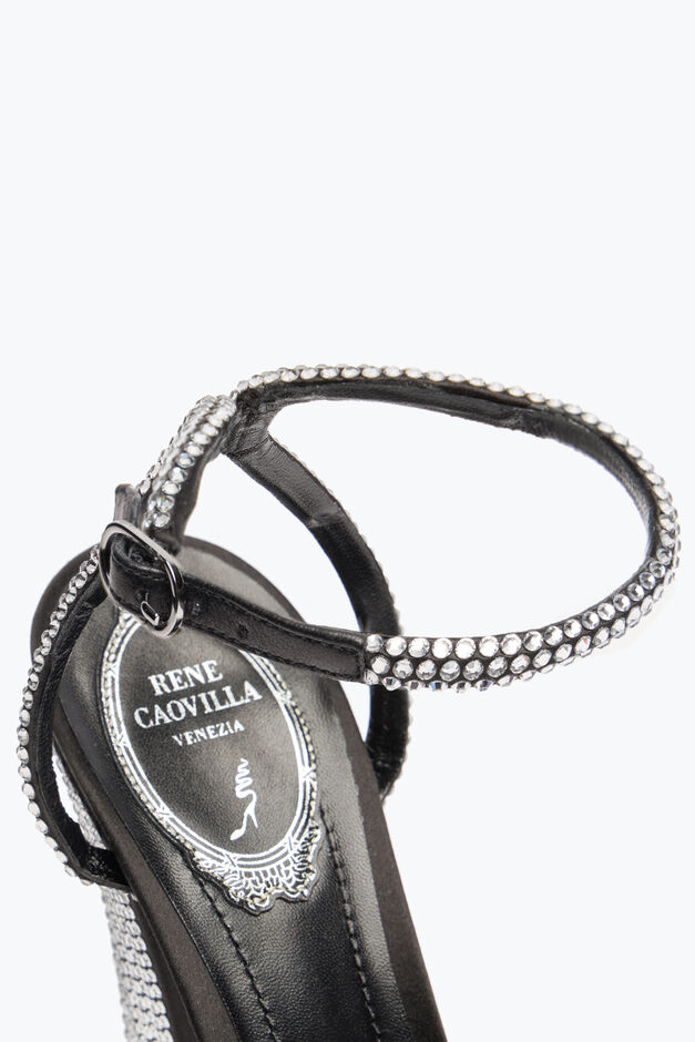 HELSA BLACK PLATFORM SANDAL WITH CRYSTALS 140