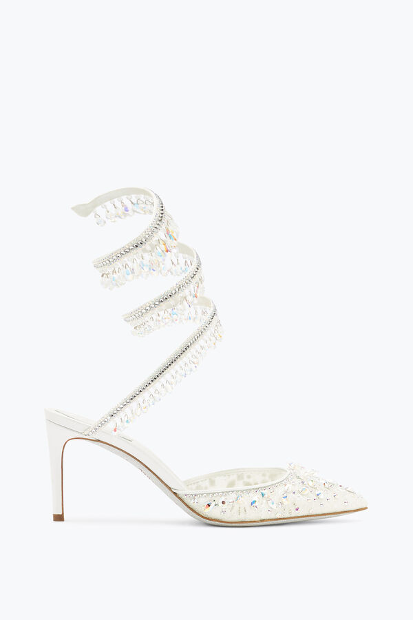 White Jewel Chandelier Pumps 75