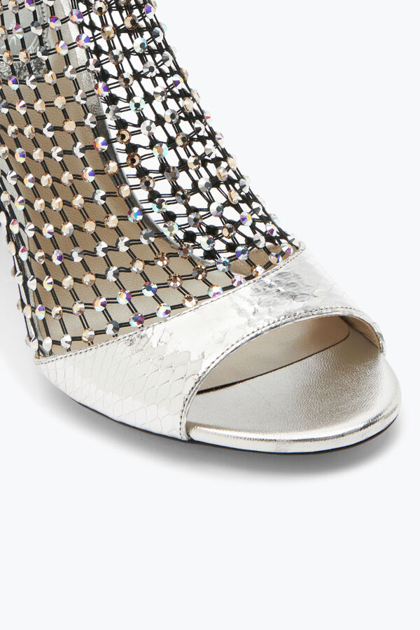 Silberfarbene Sandalette Mit Stilettoabsatz Galaxia