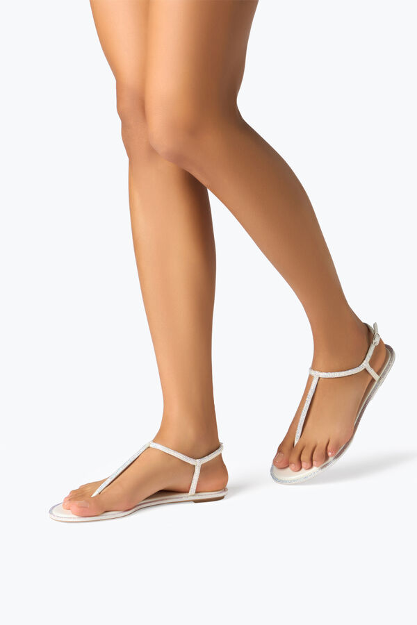 Sandalo Diana Bianco Con Cristalli 10
