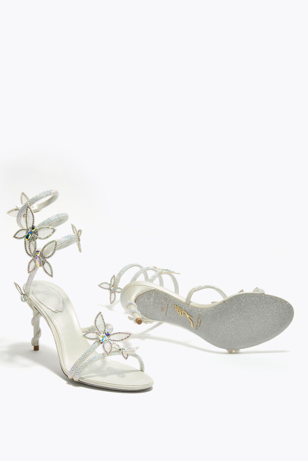 MARGOT WHITE SANDAL WITH BUTTERFLIES 80 MARGOT WHITE SANDAL WITH BUTTERFLIES 80