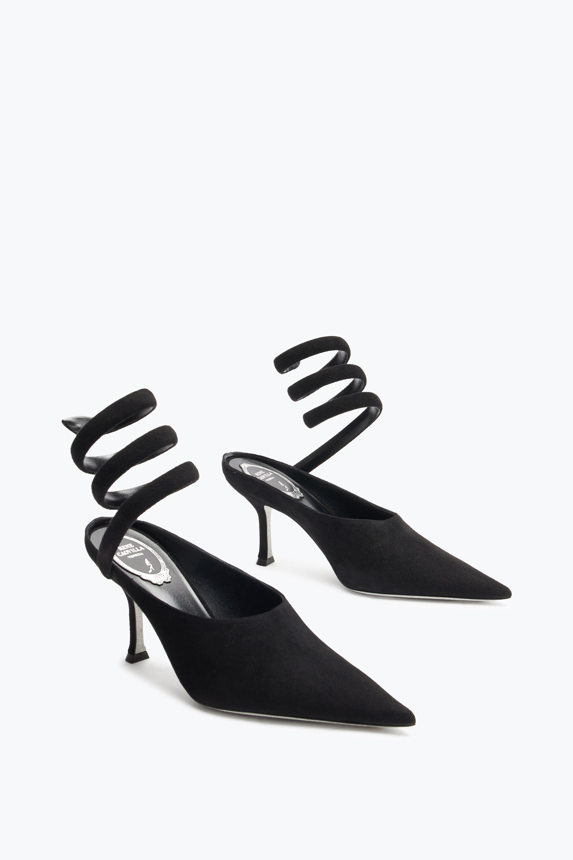 Escarpin noir daim pointu cheap