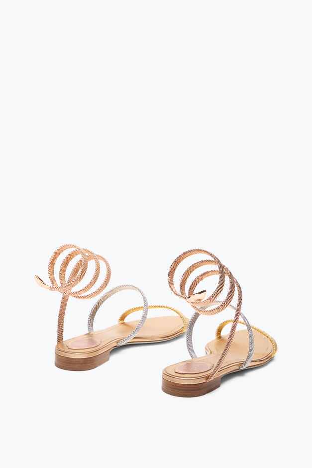 TRIGOLD CLEO THREE-TONED FLAT SANDAL 10 TRIGOLD CLEO THREE-TONED FLAT SANDAL 10