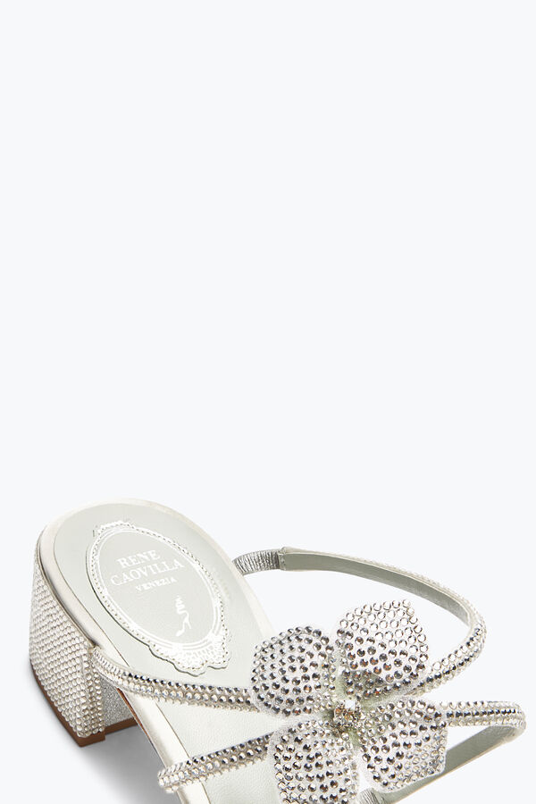 Sandalo Slider Floriane Argento Con Fiori 40