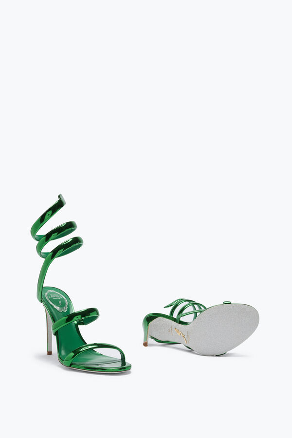 Cleo 镜面绿色凉鞋 105