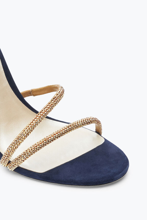 Margot Crystal Blue-Gold Sandal 105