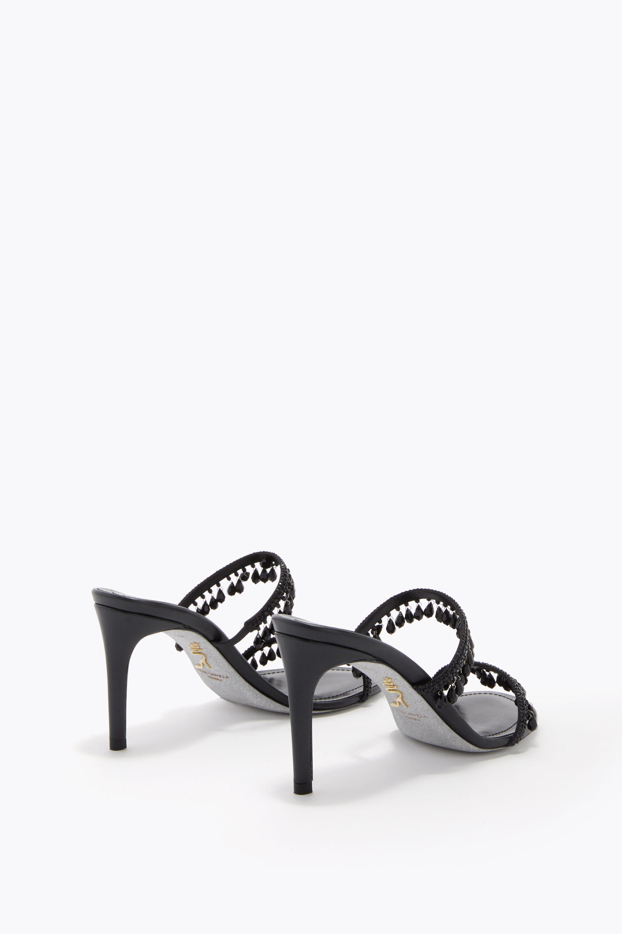  Ren&eacute; Caovilla Ren&eacute; Caovilla Chandelier Mule 80 In Schwarz Frau  Gold 
