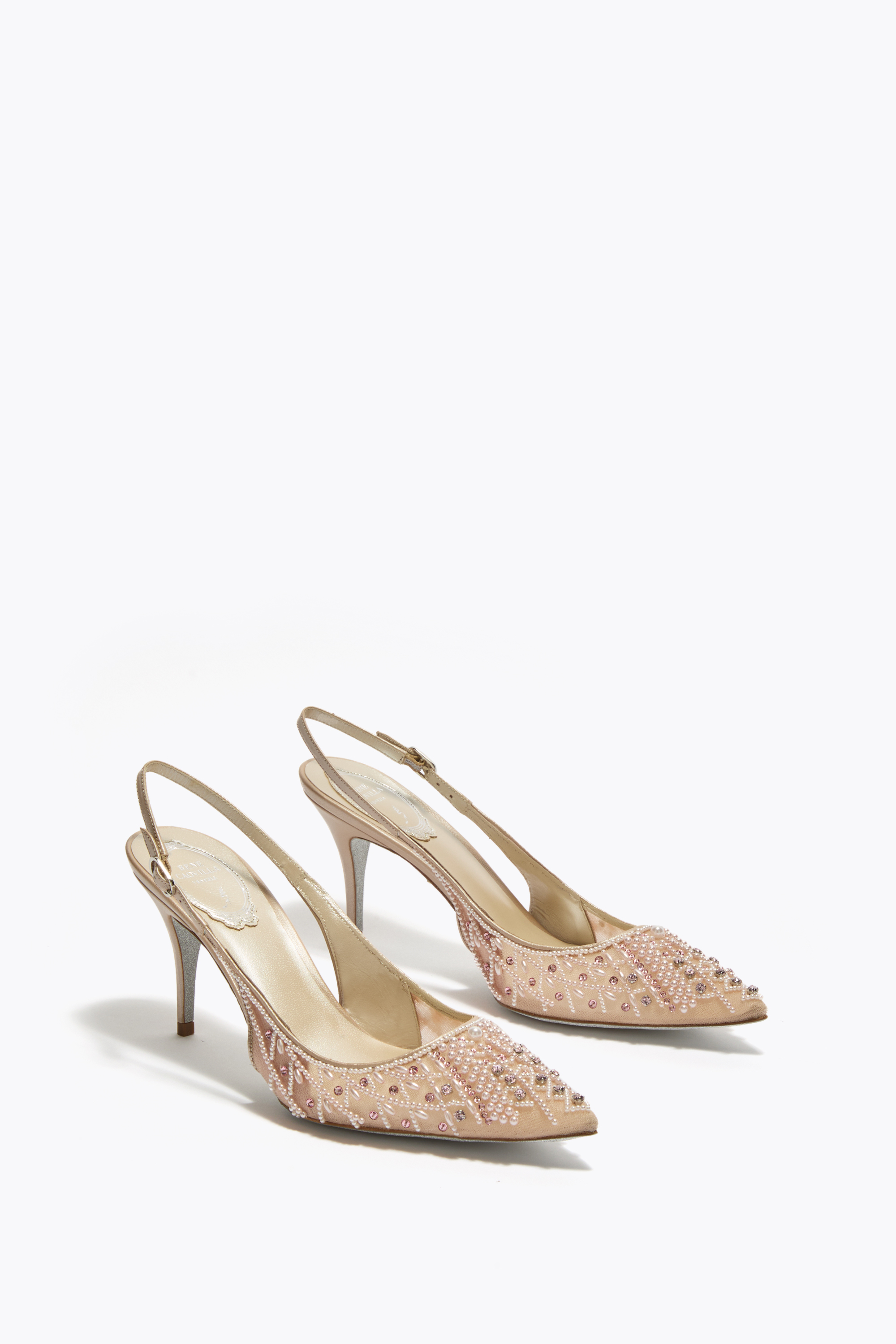  Ren&eacute; Caovilla Ren&eacute; Caovilla Lovely Slingback 80 In Puderrosa Frau  Pudriges Rosa 