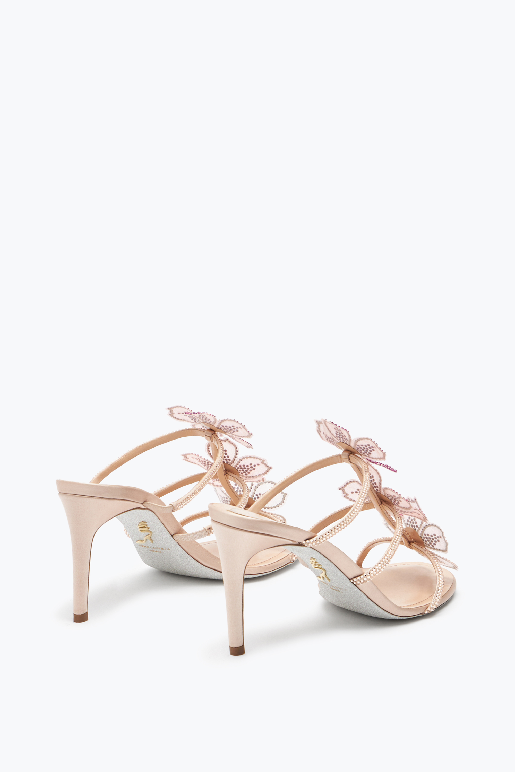  Ren&eacute; Caovilla Ren&eacute; Caovilla Peach Flower Mule In Rosa 80 Frau  Pink 