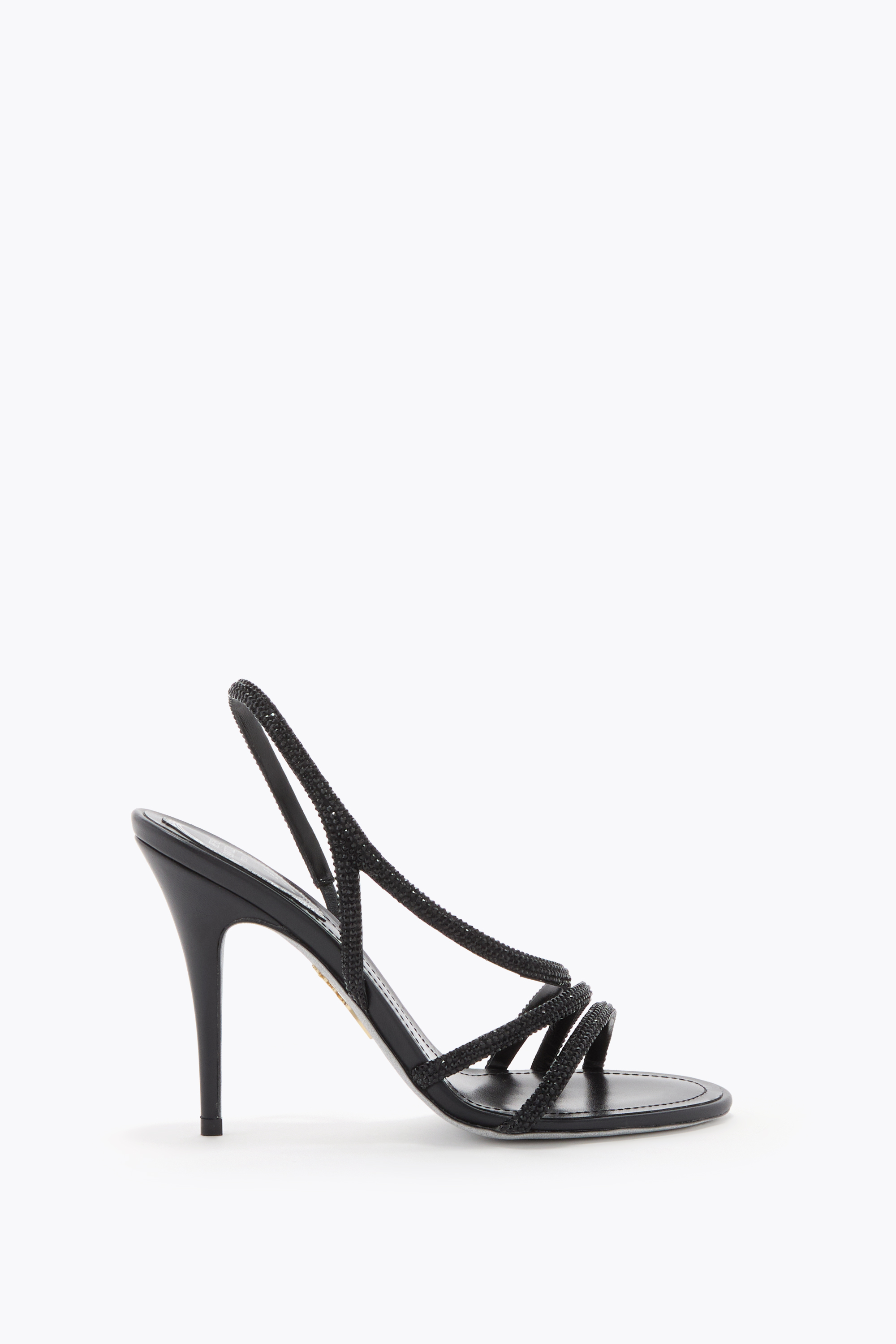 René Caovilla Erin Sandals Open Toe Textured Straps In Black