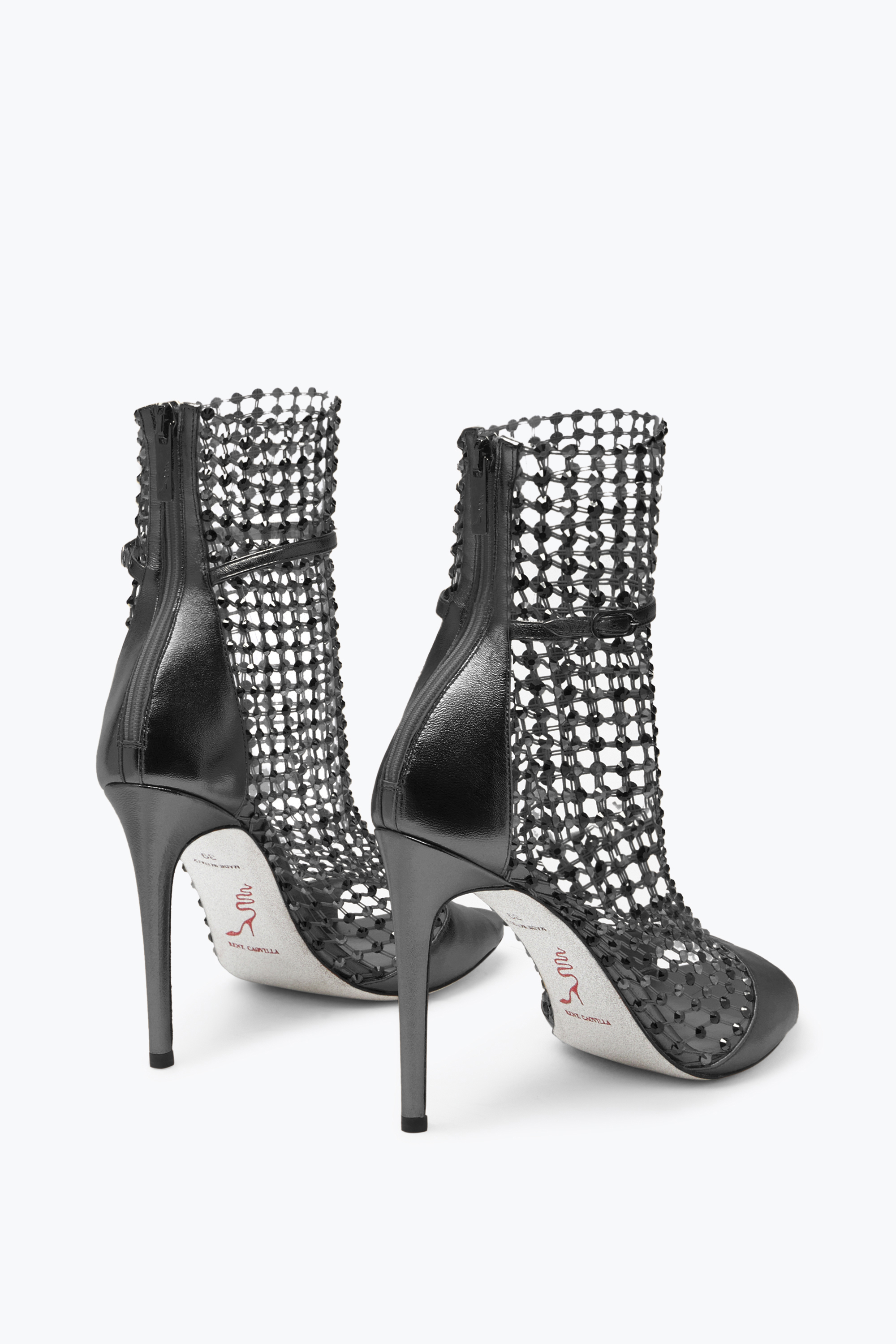  Ren&eacute; Caovilla Ren&eacute; Caovilla Galaxia Metallic-sandale In Anthrazit 105 Frau  Grau 