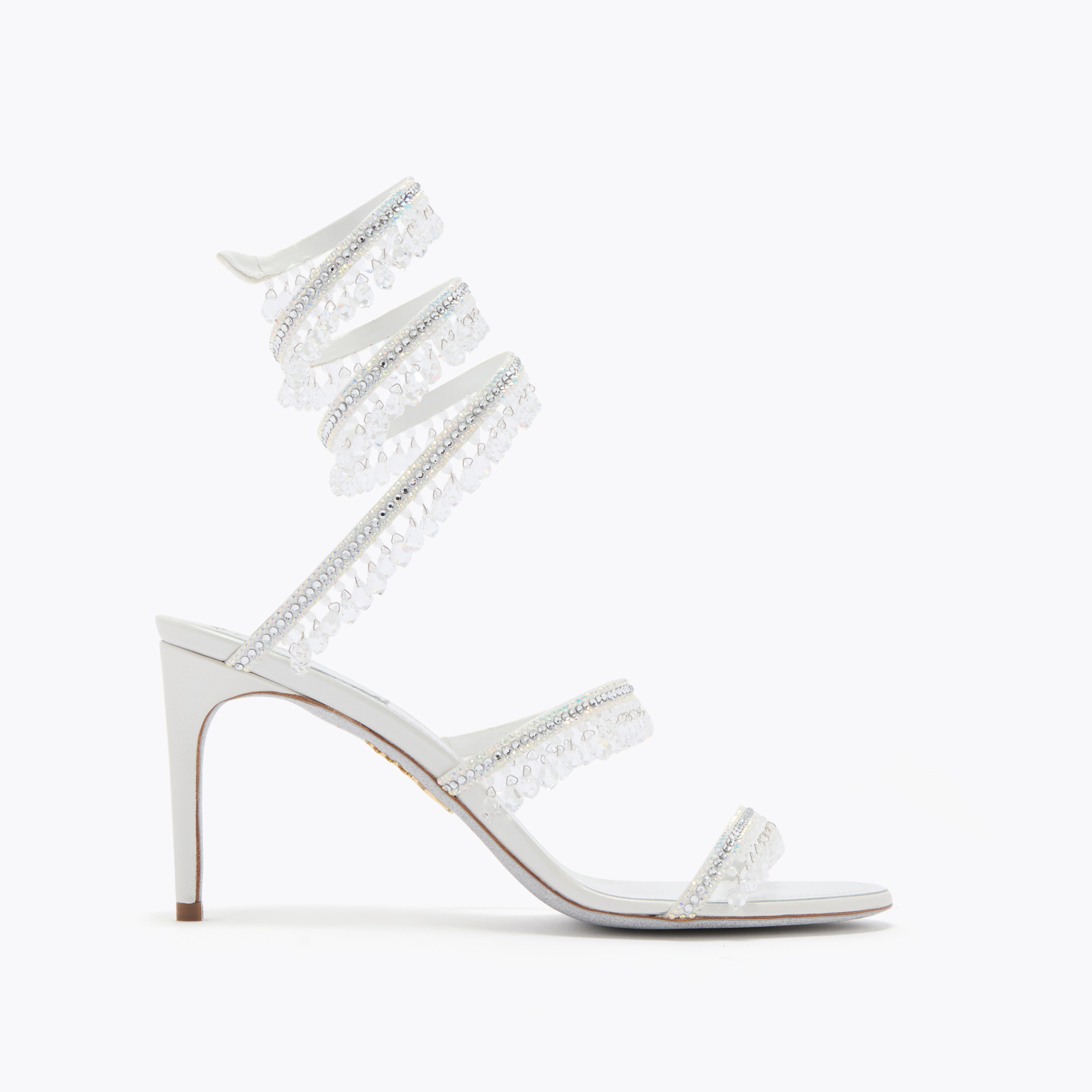 René Caovilla Chandelier White Sandal 80
