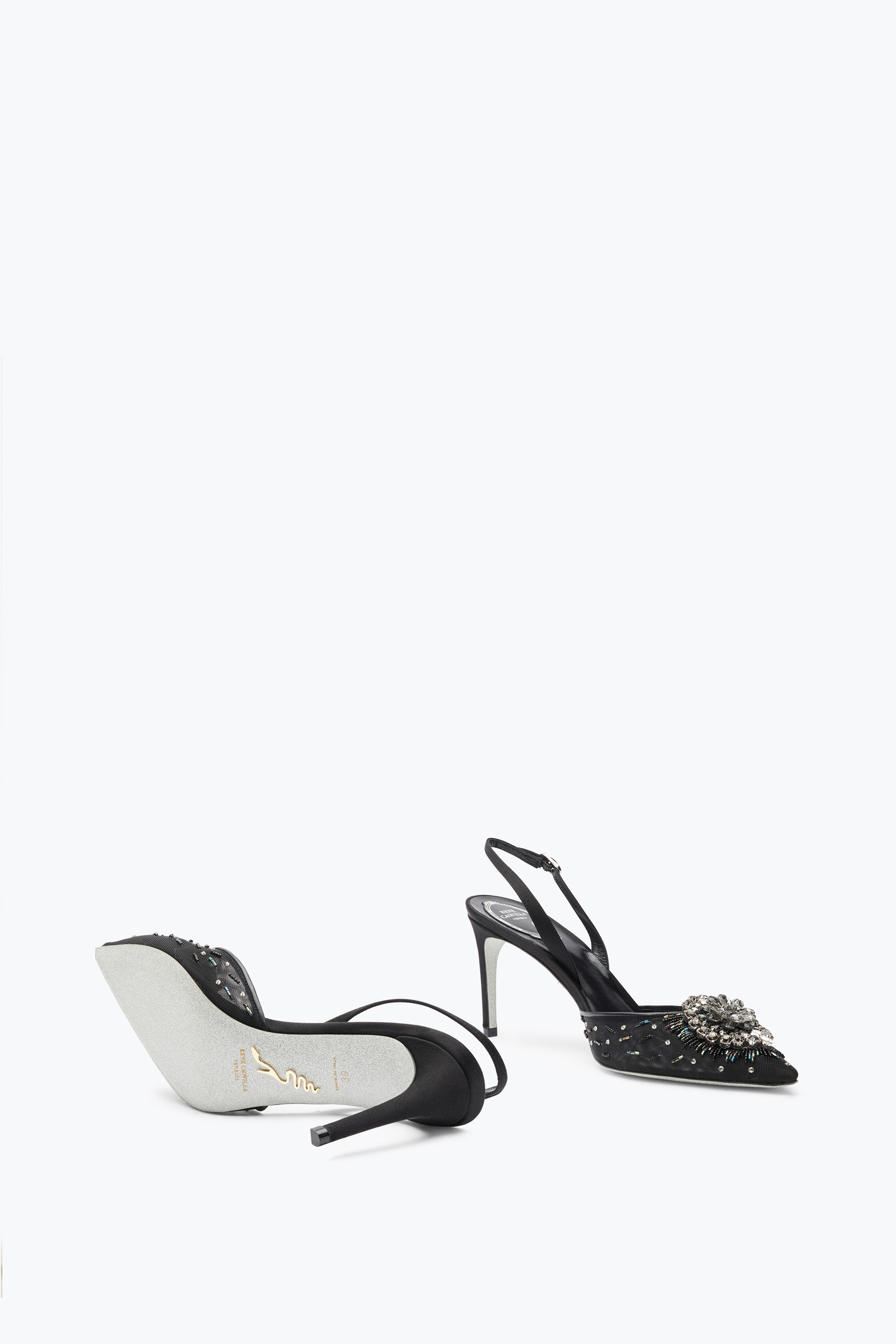 René Caovilla Barbara 80 Crystal-embellished Pointed Pumps