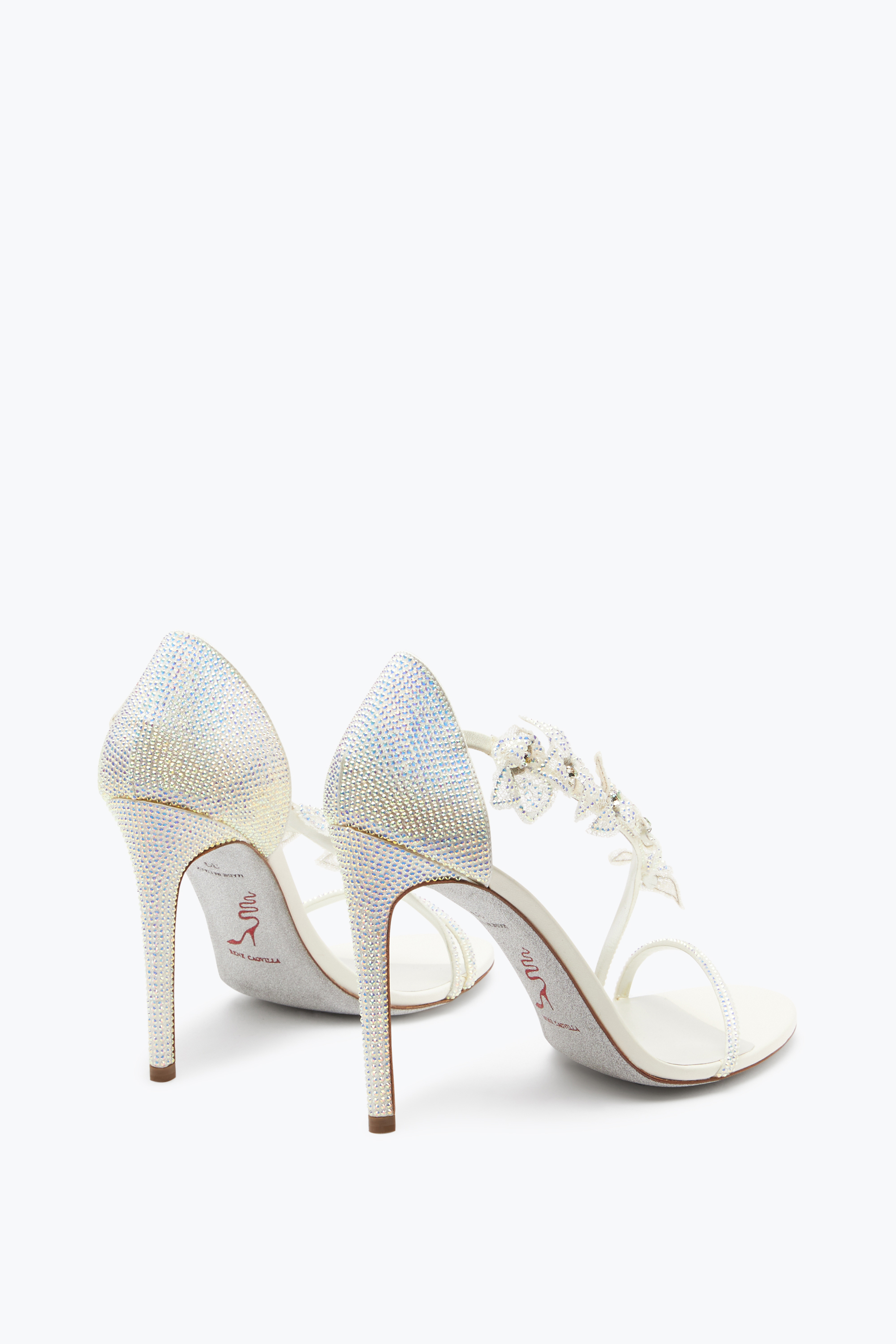 René Caovilla Floriane Crystal Ivory Sandal 105