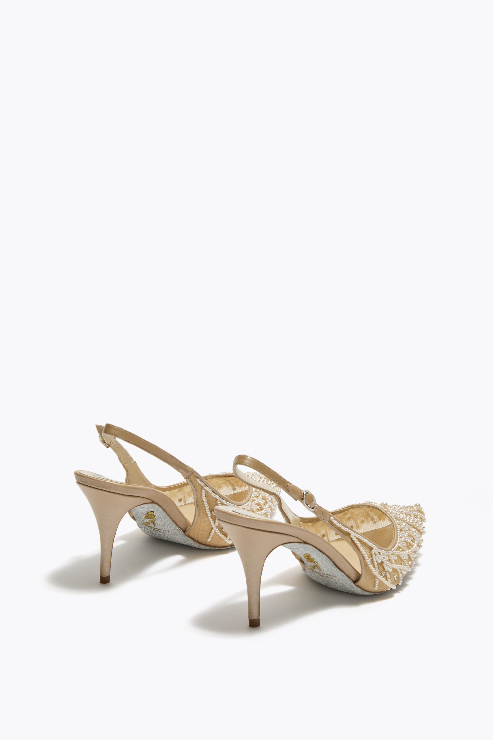  Ren&eacute; Caovilla Ren&eacute; Caovilla Lovely Slingback 80 In Honig Frau  Honig 