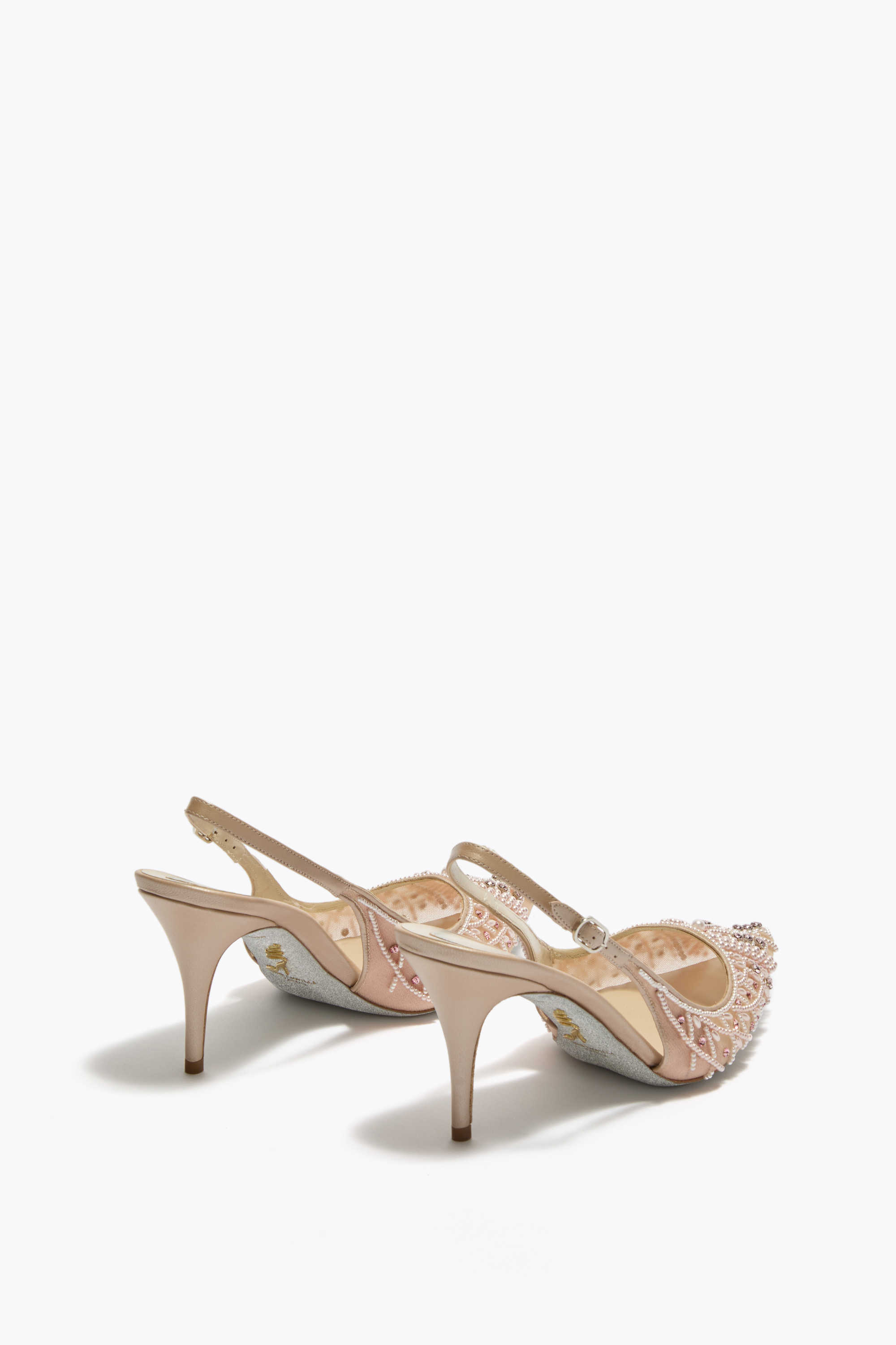  Ren&eacute; Caovilla Ren&eacute; Caovilla Lovely Slingback 80 In Puderrosa Frau  Pudriges Rosa 