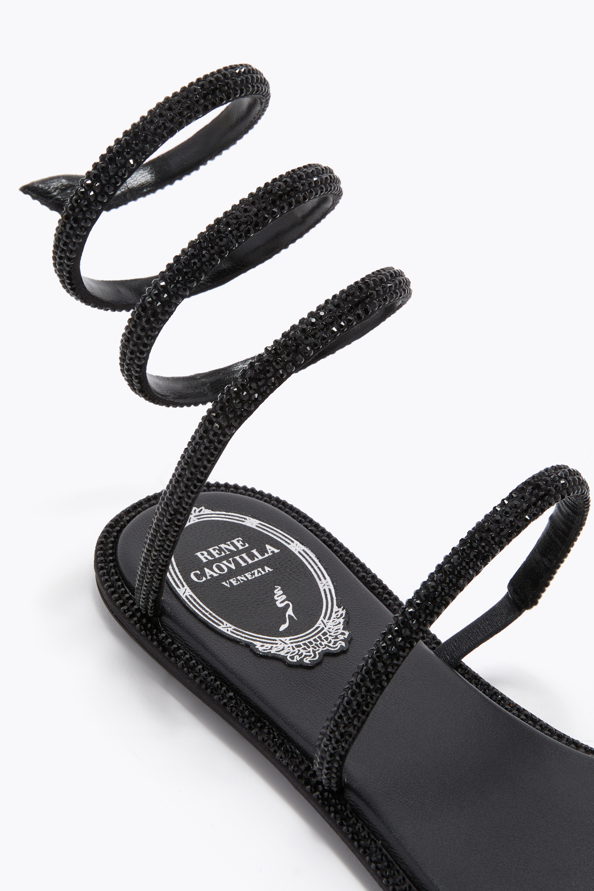 René Caovilla Rene Caovilla Embellished Satin Cleo Sandals In Black