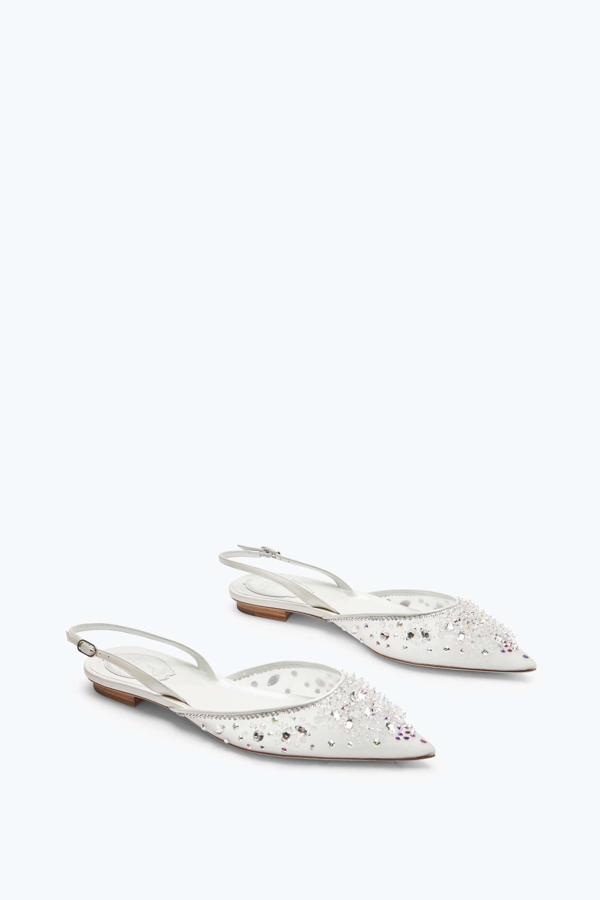  Ren&eacute; Caovilla Ren&eacute; Caovilla Cinderella Slingback 10 In Weiss Frau  Weiss 