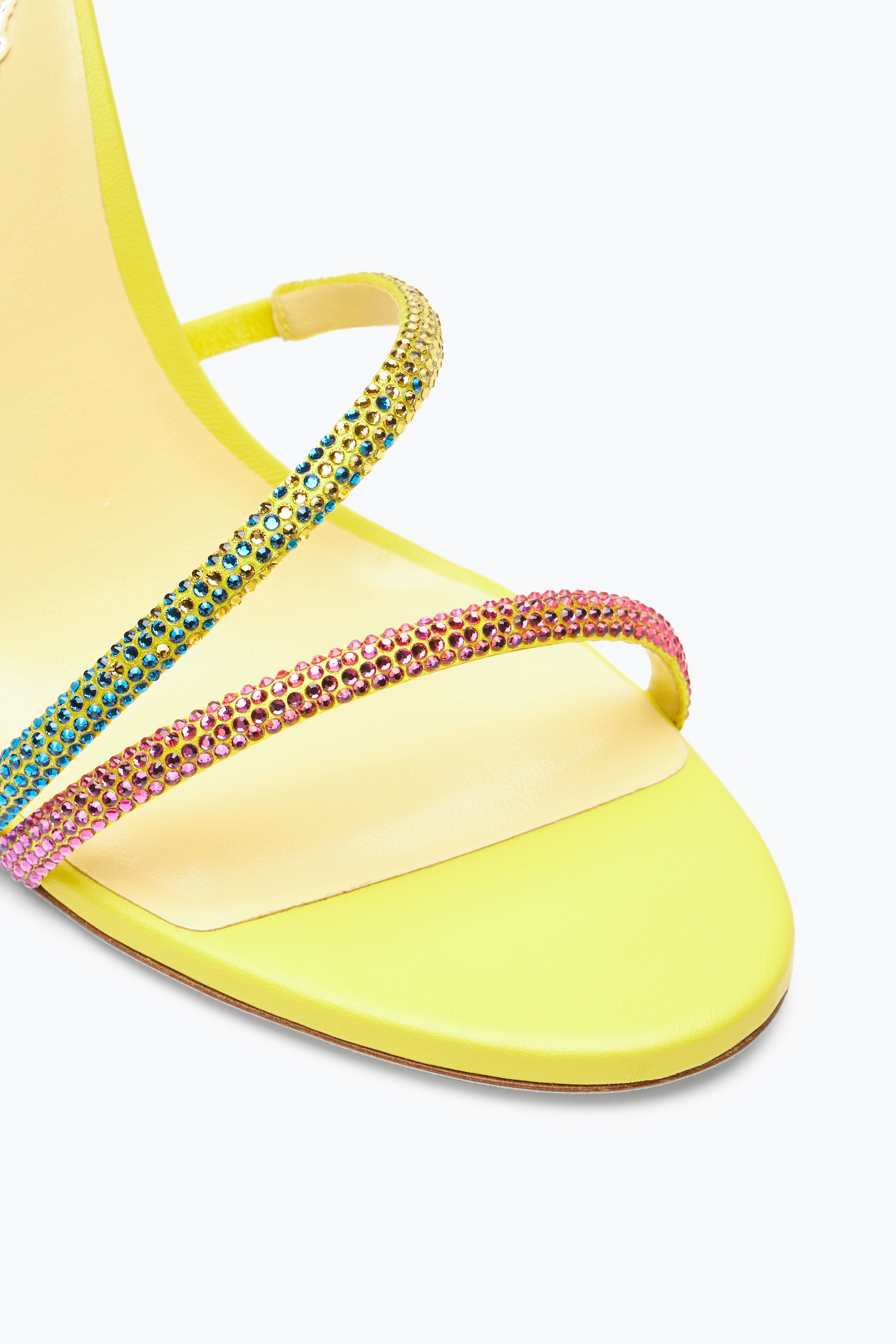 René Caovilla Margot Yellow Sandal With Degradé Crystals 105