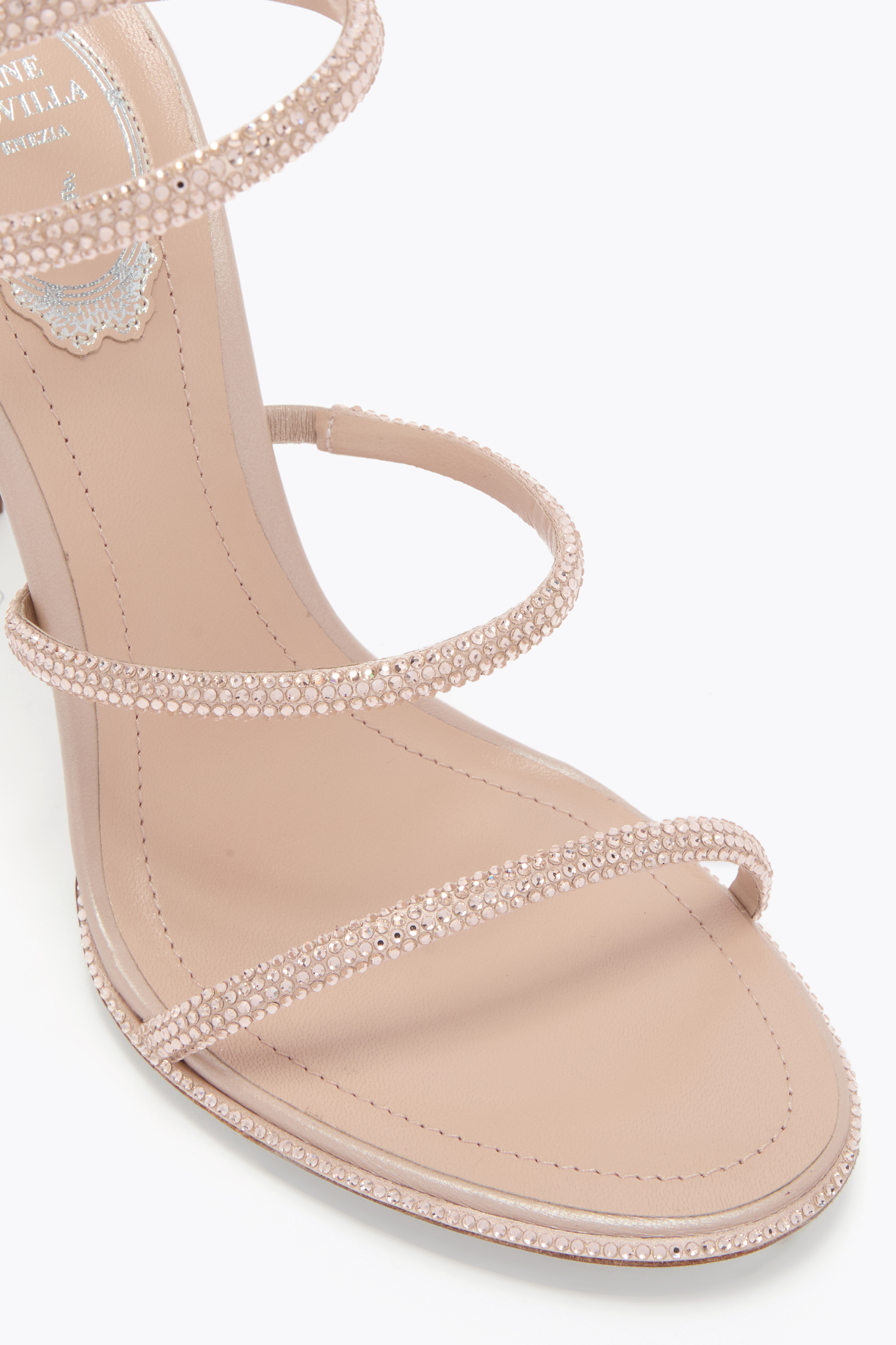 René Caovilla Rene Caovilla Womens Blush Cleo 80 Crystal-embellished Leather Heeled Sandals