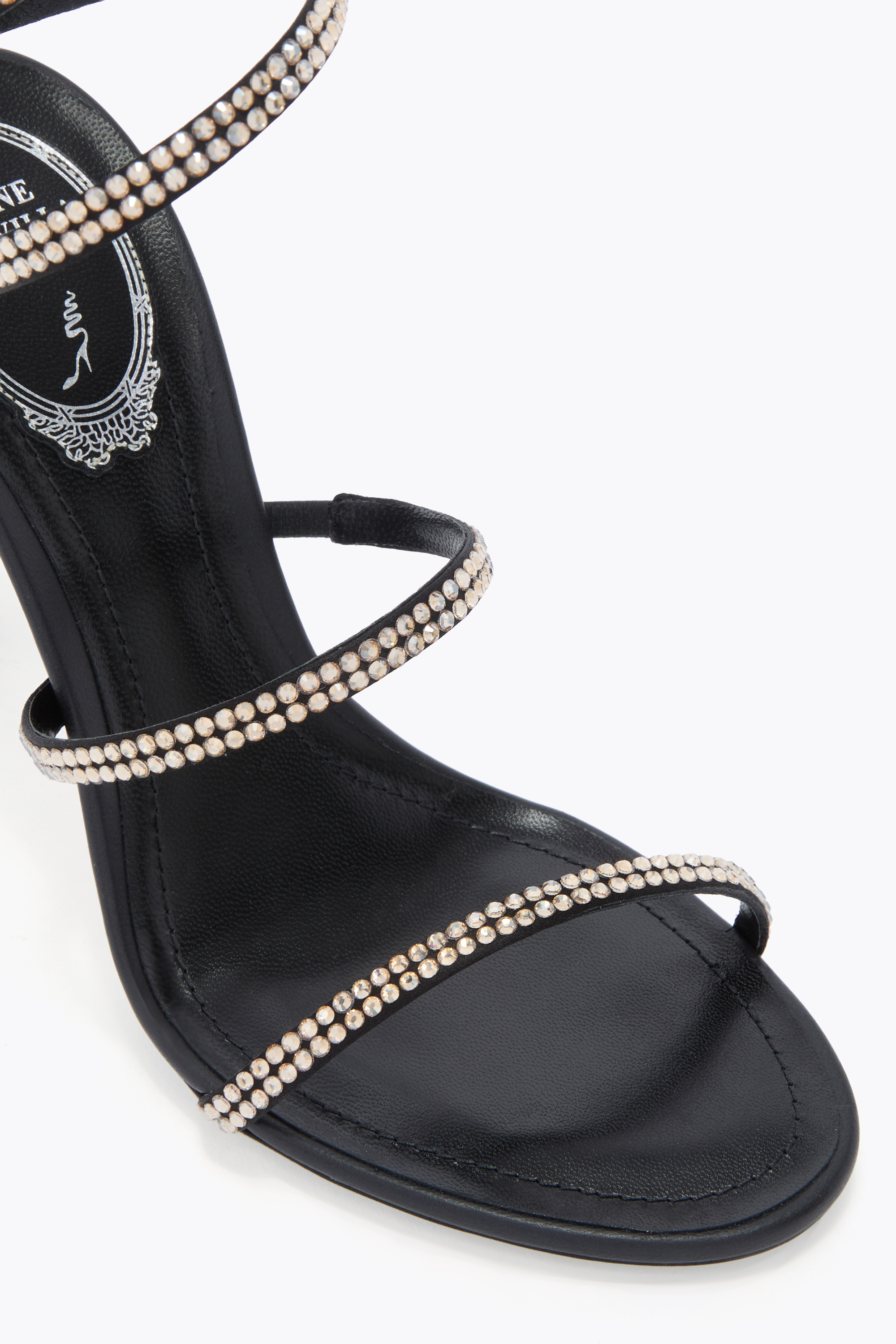 René Caovilla Leather Embellished Cleo Ii Heeled Sandals 105 In Black