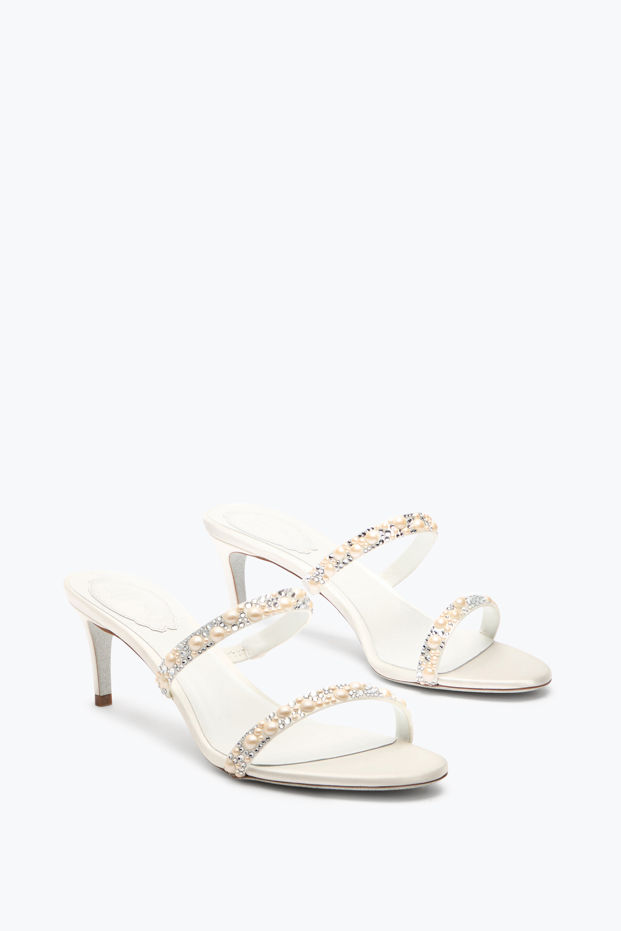  Ren&eacute; Caovilla Ren&eacute; Caovilla Pearl Mule In Weiss 60 Frau  Weiss 